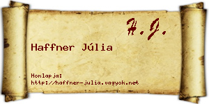 Haffner Júlia névjegykártya